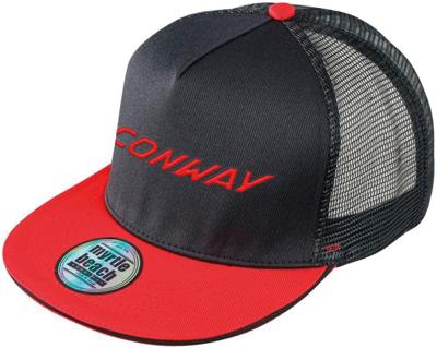 CONWAY flat cap "logo" cap logo black/red mesh