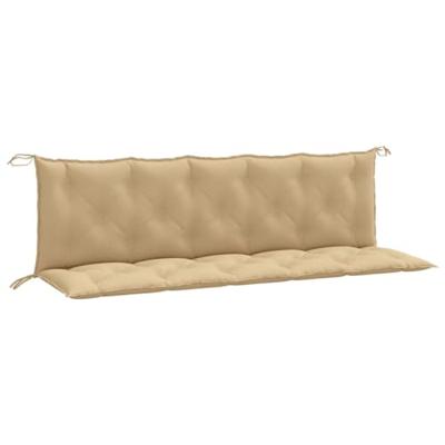 Tuinbankkussens 2 st 180x50x7 cm stof gemêleerd beige
