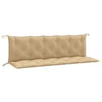 Tuinbankkussens 2 st 180x50x7 cm stof gemleerd beige - thumbnail
