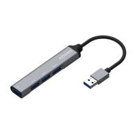 AISENS - A106-0540 - USB 3.0 HUB aluminium, type A/M-4xType A/H, grijs, 10 cm - thumbnail