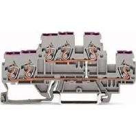 WAGO 870-538 Doorgangsklem 2-etages 5 mm Spanveer Toewijzing: L Grijs 50 stuk(s)