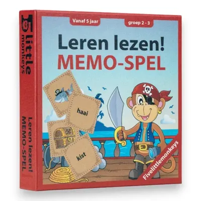 Fivelittlemonkeys leren lezen memo-spel