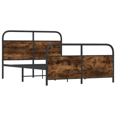 Bedframe zonder matras metaal gerookt eikenkleurig 140x200 cm