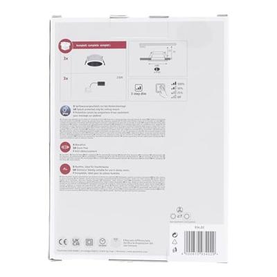 Paulmann 93402 Cole Coin Inbouwlamp Set van 3 stuks LED 6 W Wit, Zwart Paulmann 93402 Cole Coin Inbouwlamp Set van 3 stuks LED 6 W Wit, Zwart