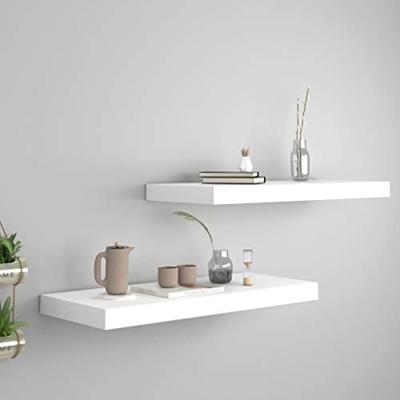 VidaXL Wandschappen zwevend 2 st 60x23,5x3,8 cm mdf wit VidaXL Wandschappen zwevend 2 st 60x23,5x3,8 cm mdf wit