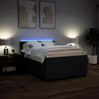 Boxspring met matras stof zwart 140x200 cm - thumbnail