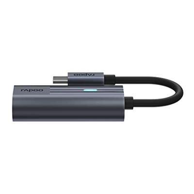 Rapoo UCA-1002 USB Type-C naar 3.5 mm Jack Zwart - thumbnail