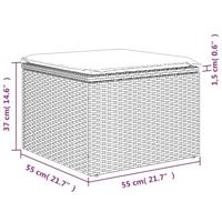 5-delige Loungeset met kussens poly rattan zwart - thumbnail