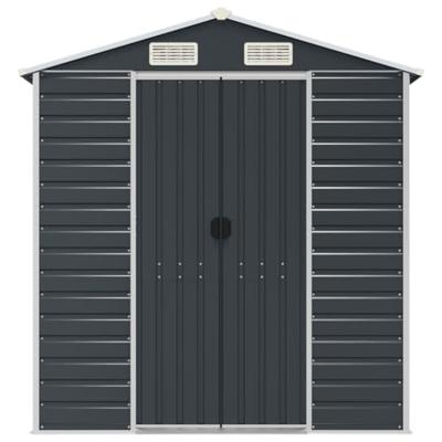 Tuinschuur 191x555x198 cm gegalvaniseerd staal antracietkleurig