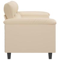 Tweezitsbank 140 cm microvezelstof crème - thumbnail