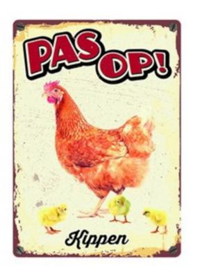 Plenty Gifts waakbord blik kippen