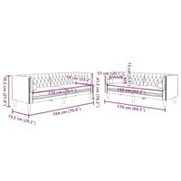 2-delige Loungeset Chesterfield met bolsters fluweel crèmekleur - thumbnail