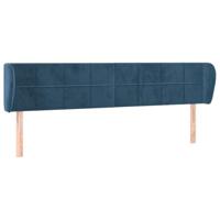 Hoofdbord met randen 163x23x78/88 cm fluweel donkerblauw - thumbnail