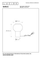 Lucide MARIUS - Tafellamp - Ø 20 cm - 1xE27 - Zwart - thumbnail