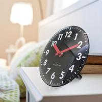 NeXtime NE-3533ZW Glazen Tafelklok Duomo Mini 20 cm Zwart/Rood - thumbnail