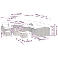 Tuinbankenset 13 pcs Beige poly rattan - thumbnail
