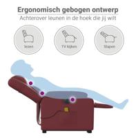 Sta-op-massagestoel elektrisch kunstleer wijnrood - thumbnail