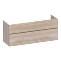 Brauer Delight - Onderkast - 140 cm - met 4 Softclose Lades Greeploos en 2 Sifon Uitsparingen - Lamellen Eiken Wit - thumbnail