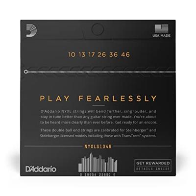 D&apos;Addario NYXLS1046 10-46 Regular Light Double Ball End Nickel Wound snaren voor headless gitaar