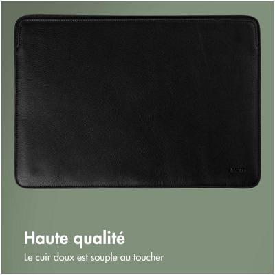 Accezz Leather hoes voor MacBook 15 inch Laptop sleeve Zwart Accezz Leather hoes voor MacBook 15 inch Laptop sleeve Zwart