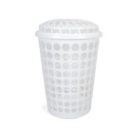 Wasmand kunststof kleur wit , inhoud 75 liter - thumbnail