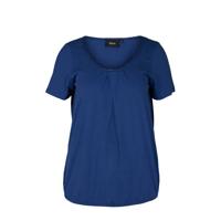 Zizzi top POLLY met plooien donkerblauw - thumbnail