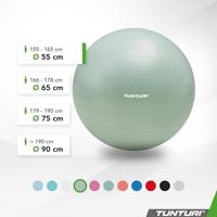 Tunturi Anti Burst Fitness bal met Pomp | Yoga bal 55 cm | 220 kg gebruikersgewicht | Incl Trainingsapp | Mint - thumbnail