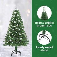 VidaXL Kunstkerstboom groen 150 cm pvc en staal en kunststof - thumbnail