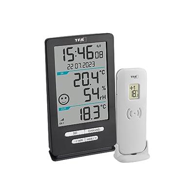 TFA Dostmann Funk-Thermometer XENA HOME 30.3074.10 Draadloze thermometer digitaal Antraciet