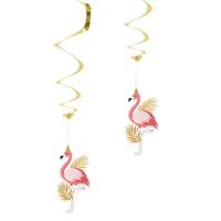 Hangdecoratie Flamingo goud roze - thumbnail