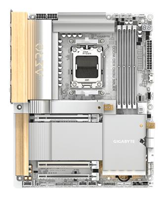 Gigabyte X870E AERO X3D WOOD Moederbord Socket AMD AM5 Vormfactor ATX