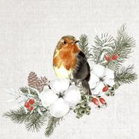 Duni Servetten Robin Forest 24x24cm - thumbnail
