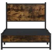 Bedframe zonder matras metaal gerookt eikenkleurig 75x190 cm - thumbnail