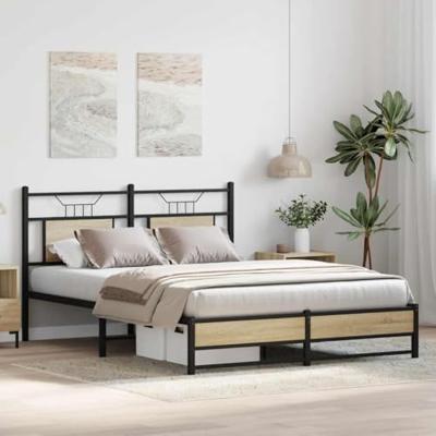 Bedframe zonder matras hout sonoma eikenkleurig 140x190 cm