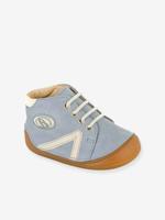Veterlaarsjes van leer voor jongensbaby B1 Babybotte® blauw licht uni - thumbnail