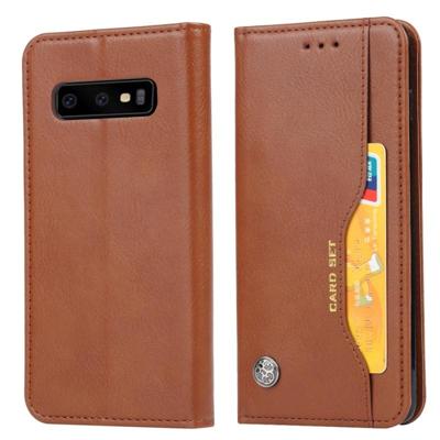Knead huidtextuur horizontale Flip lederen case voor Galaxy S10e met foto frame & houder & kaartsleuven & portemonnee (bruin) Knead huidtextuur horizontale Flip lederen case voor Galaxy S10e met foto frame & houder & kaartsleuven & portemonnee (bruin)