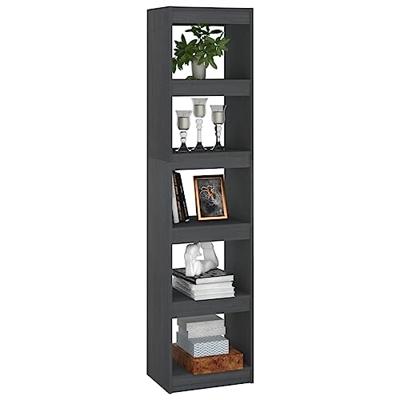 Boekenkast/kamerscherm 40x30x167,5 cm massief grenenhout grijs