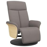 Fauteuil verstelbaar met voetensteun stof taupe - thumbnail