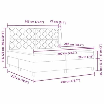 Boxspring bed met matras Donkergrijs 200 x 200 cm Fluweel