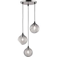 LED Hanglamp - Trion Klino - E27 Fitting - 3-lichts - Rond - Mat Chroom Rookkleur - Aluminium - thumbnail
