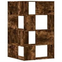 Boekenkast 4-laags hoek 85x85x140 cm bewerkt hout gerookt eiken - thumbnail