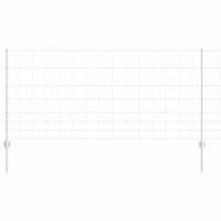 VidaXL Hek met paal zilver 1 x 25 m staal - thumbnail