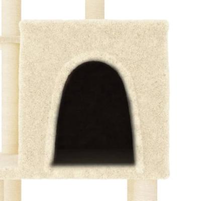 Kattenmeubel met sisal krabpalen 97 cm crmekleurig - thumbnail