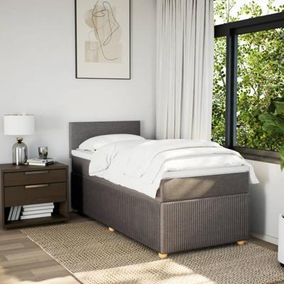 Boxspring met matras stof taupe 90x200 cm - thumbnail