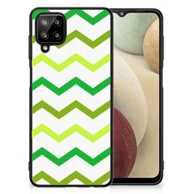 Samsung Galaxy A12 Back Case Zigzag Groen