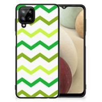 Samsung Galaxy A12 Back Case Zigzag Groen - thumbnail