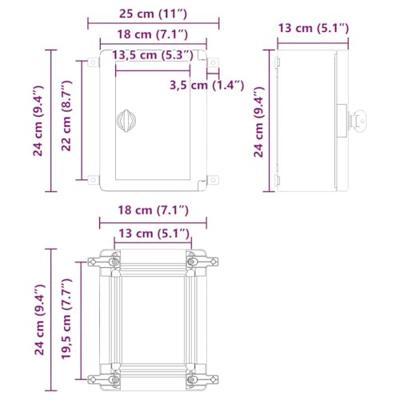 VidaXL Bedieningskast grijs 47 x 20 x 60 cm abs kunststof