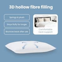 VidaXL Hoofdkussen met kussen 2 pcs wit 61 x 41 x 20 cm polyester - thumbnail