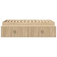 Opbergbedframe Sonoma eiken 100 x 200 cm Bewerkt hout - thumbnail