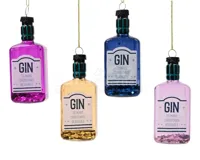 Decoris Kersthanger glazen fles gin 4.6x3.2x11cm - 1 stuk - thumbnail
